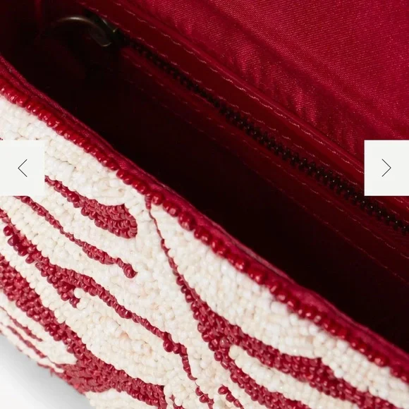 Staud Tommy Beaded Bag Scarlet White - Picture 3 of 3